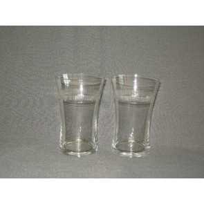 gebruikt glas / kristal glazen 005. b 2 waterglazen, geslepen rand